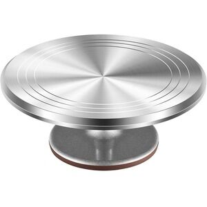 Kootek Aluminium Alloy Revolving Cake Stand 12 Inch Rotating 12 Inch, Silver